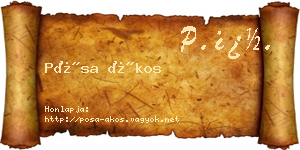 Pósa Ákos névjegykártya